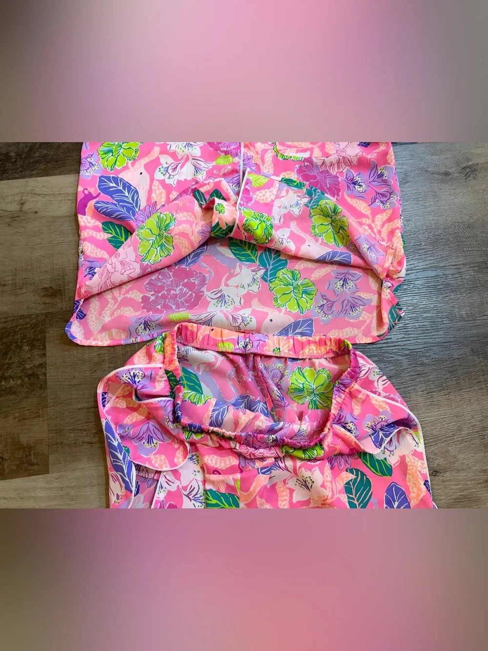Lilly Pulitzer Teagan Tropical Floral Short Pajama Set🌸🐘 Size Small - Picture 11 of 15